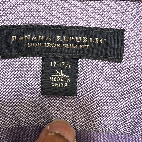 Banana Republic Non Iron SLIM FIT Men's Lavender Long-Sleeve Button-Up Dress Shi - Picture 6 of 8